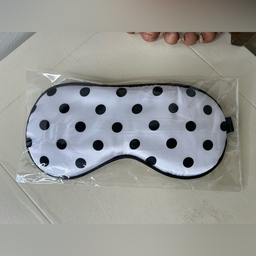 Brand New-Black & White Polka Dot Eye Mask